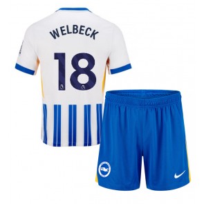 Brighton Danny Welbeck #18 Hemmakläder Barn 2024-25 Kortärmad (+ Korta byxor)